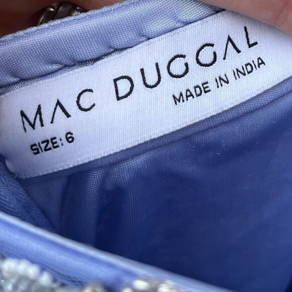 Mac Duggal 5745 Sequined Faux Wrap Cut out Gown Size 6 Lilac NWT - Picture 8 of 10